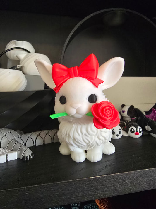3d printed Bunny with rose